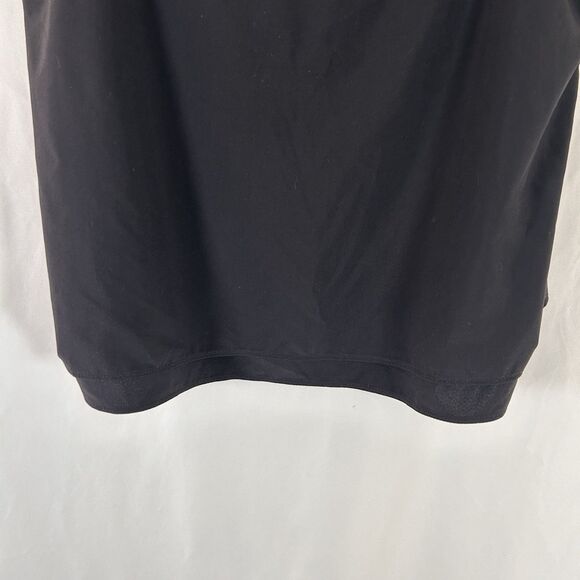 Athleta Tank Top Women's Medium Solid Black Spaghetti Strap Tiered Cropped - Picture 3 of 8